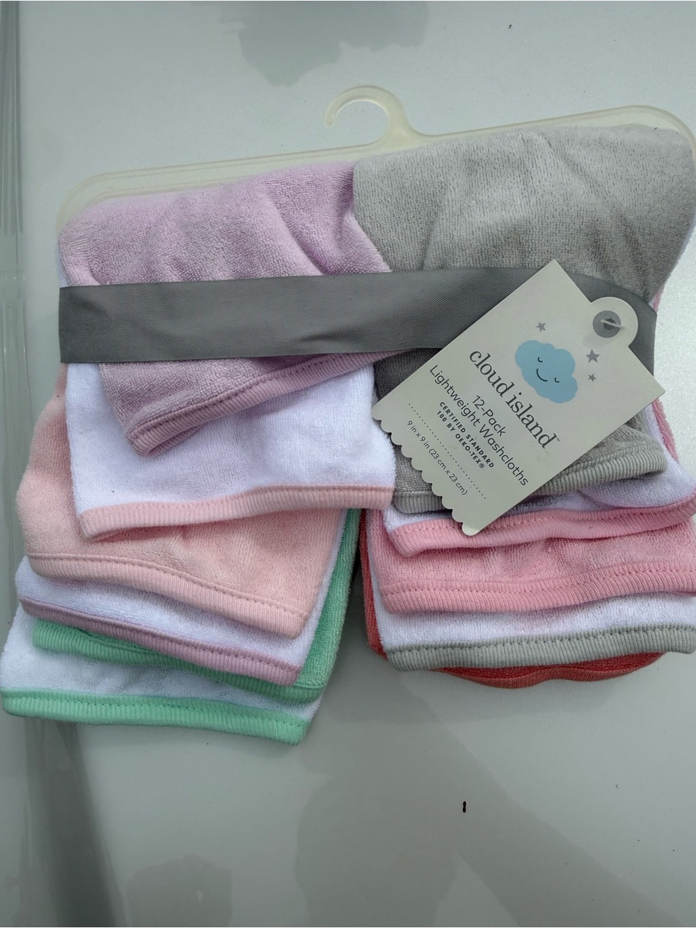 cloud island Pastel Multi-Color Baby Bibs and Washcloths Set